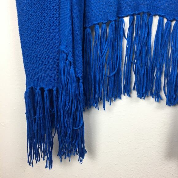 Nue Options Woman Fringe Cardigan Sweater Size 1X Cobalt Blue Knit - Picture 7 of 11